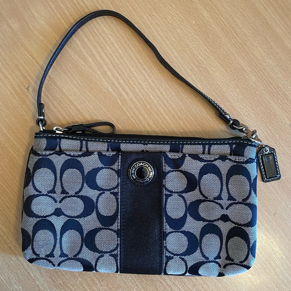 Coach Black Logo Clutch Handle Handbag